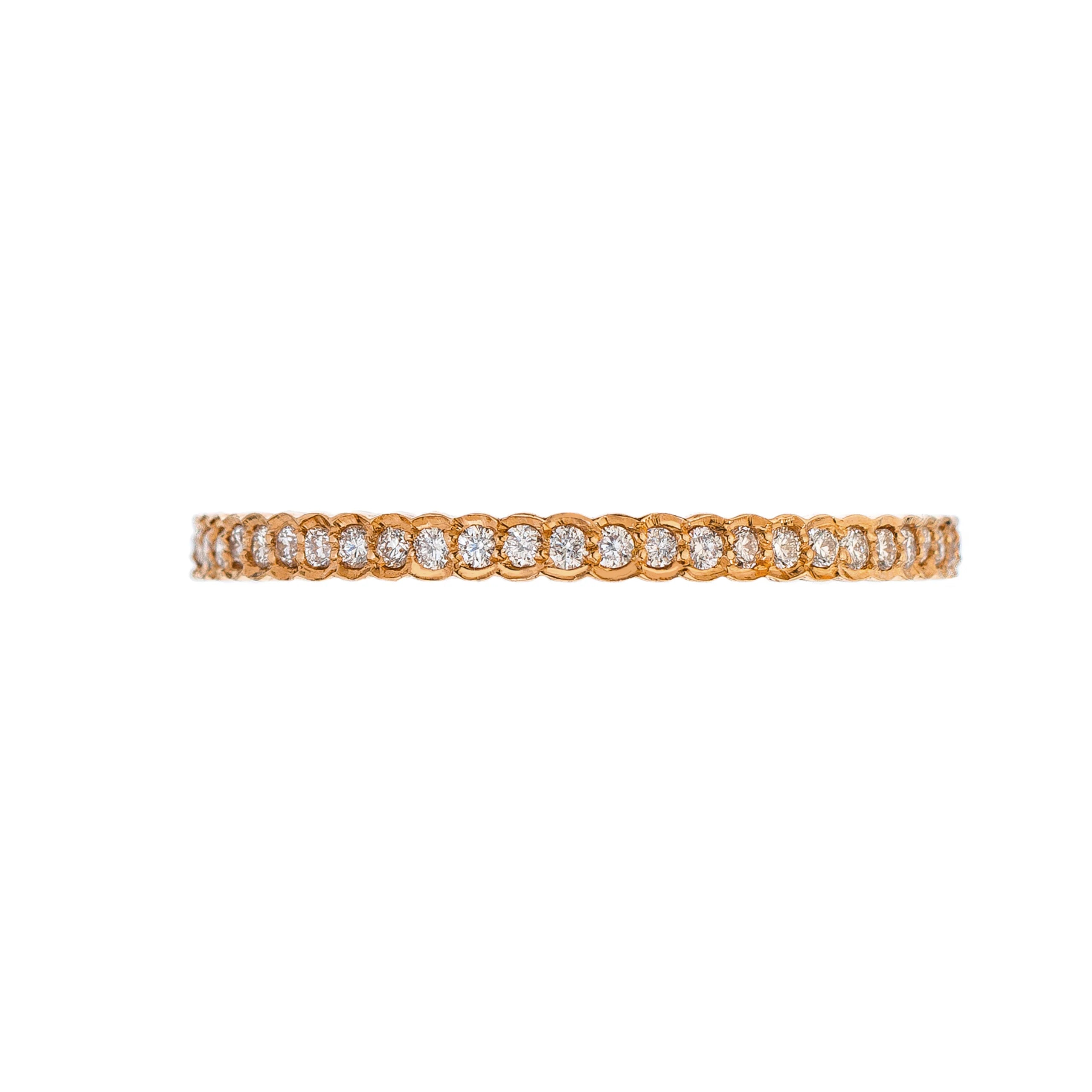 Scallop White Diamond Band