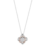 18K White Gold Floret Cluster Diamond Pendant