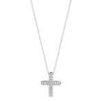 18K White Gold Medium Diamond Cross