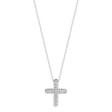18K White Gold Medium Diamond Cross