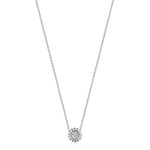 18K White Gold Single Diamond Pendant