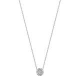 18K White Gold Single Diamond Pendant