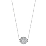 18K White Gold Diamond Disco Bead Pendant
