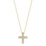 18K Yellow Gold Medium Diamond Cross