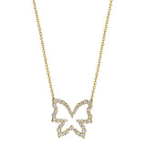Veritage Diamond Butterfly Pendant Necklace in 18K Yellow Gold