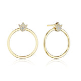 18K Yellow Gold Small Crest Circle Earrings