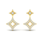 Estrella Diamond Double Vlora Star Open Motif Drop Stud Earrings