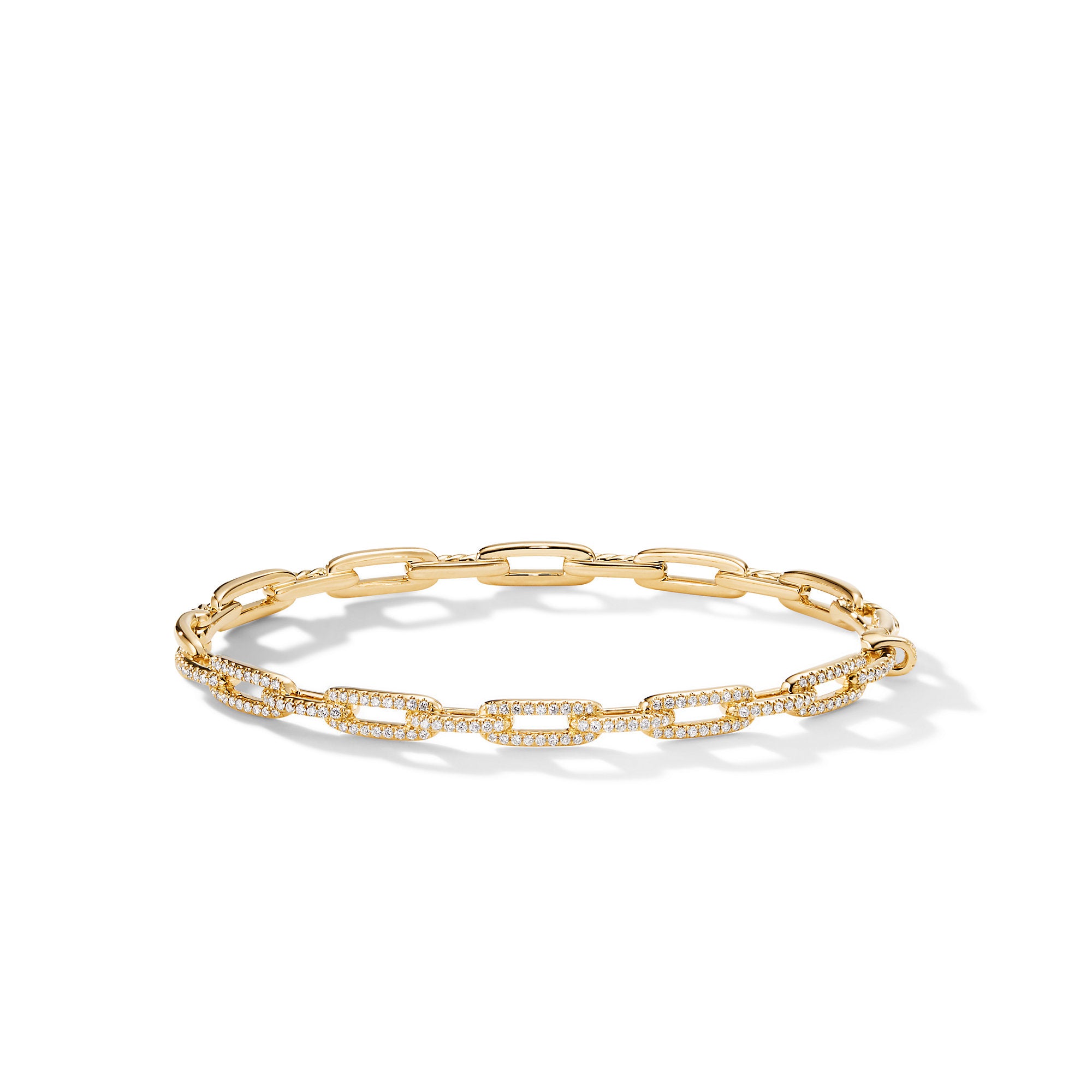Stax Chain Link Bracelet in 18K Yellow Gold with Diamonds, 4mm