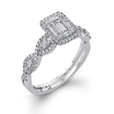 18K White Gold Semi-Mount Engagement Ring