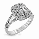 18K White Gold Semi-Mount Engagement Ring