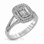 18K White Gold Semi-Mount Engagement Ring