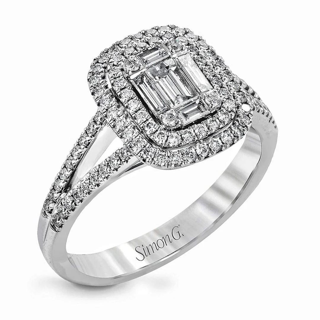18K White Gold Semi-Mount Engagement Ring