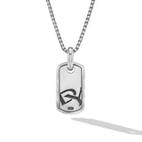 Petite Sculpted Cable Tag in Sterling Silver, 24mm