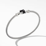 Chatelaine® Bracelet in Sterling Silver with Black Onyx and Diamonds, 3mm