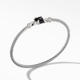 Chatelaine® Bracelet in Sterling Silver with Black Onyx and Diamonds, 3mm