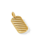 Sculpted Cable Tag in 18K Yellow Gold, 27mm