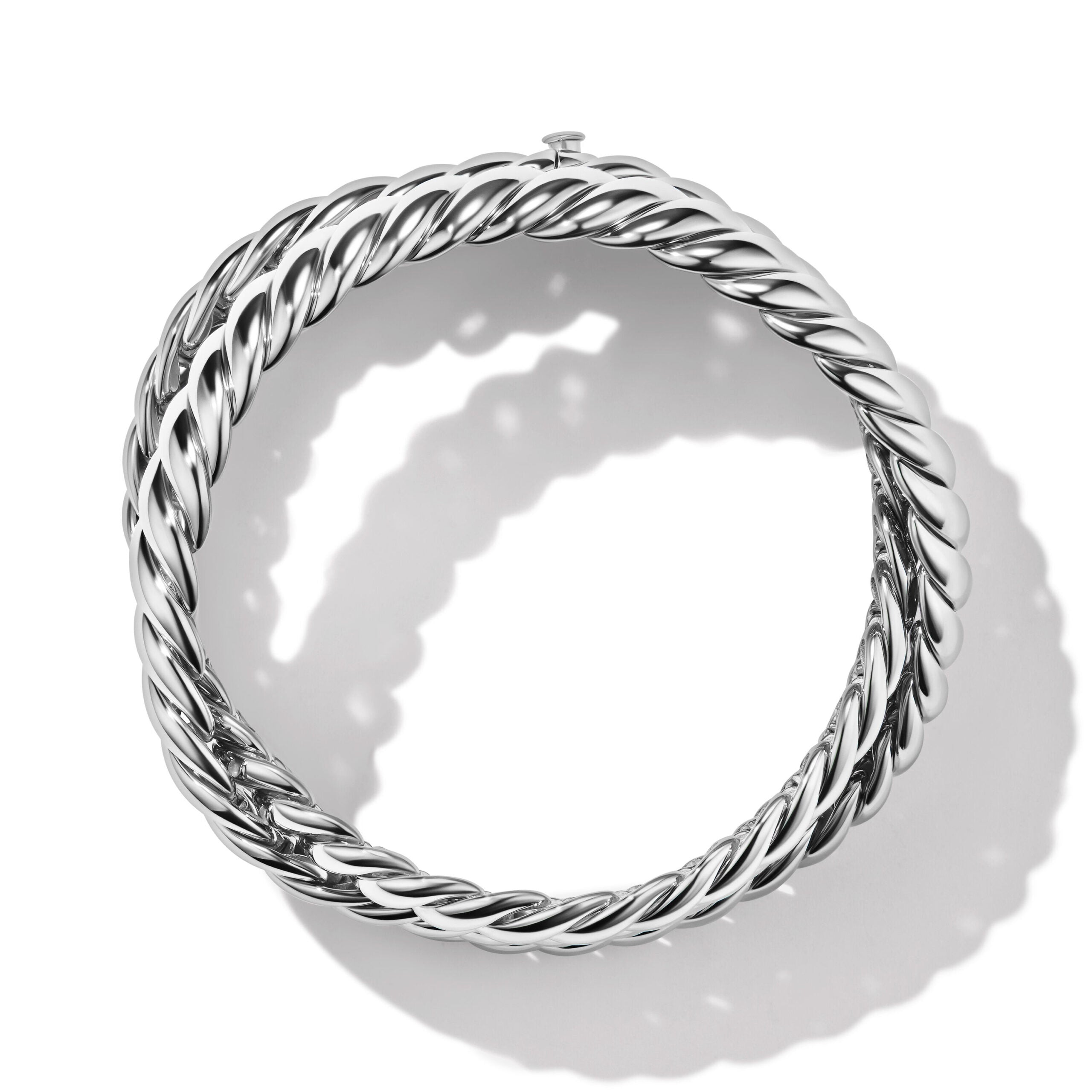 Sculpted Cable Triple Wrap Bracelet in Sterling Silver, 8.5mm