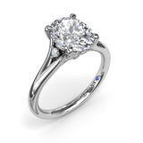 18K White Gold Split Shank Semi-Mount Engagement Ring