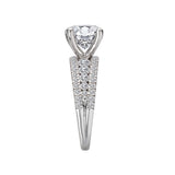14K White Gold Split Row Semi-Mount Engagement Ring