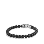 Spiritual Beads Bracelet in Sterling Silver with Black Onyx, 6mm