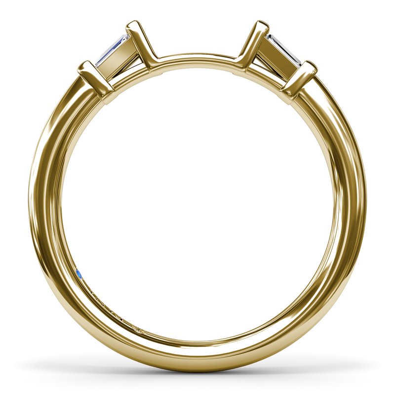 18K Yellow Gold Baguette Diamond Wedding Band