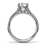 18K White Gold Split Shank Semi-Mount Engagement Ring