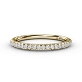 18K Yellow Gold Split Prong Diamond Anniversary Band