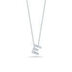 18K White Gold Tiny Treasures Diamond Love Letter “E” Necklace