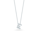18K White Gold Tiny Treasures Diamond Love Letter “E” Necklace