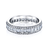Platinum Square-Cut Diamond Wedding Band