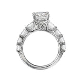 14K White Gold Classic Graduated Diamond Semi-Mount Engagement Ring