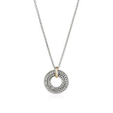 Icon Link Two-Tone Circle Pendant Necklace