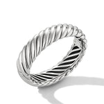 Sculpted Cable Bracelet in Sterling Silver, 17mm