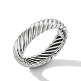 Sculpted Cable Bracelet in Sterling Silver, 17mm
