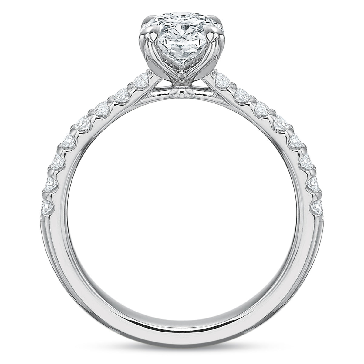 18K White Gold New Aire Oval Diamond Engagement Ring
