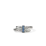 Sterling Silver Spear Ring with Blue Sapphire