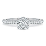 Modern Aire Diamond Engagement Ring with Hidden Halo