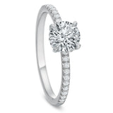 Modern Aire Diamond Engagement Ring with Hidden Halo
