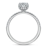 Modern Aire Diamond Engagement Ring with Hidden Halo