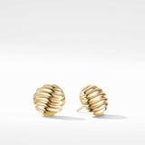 Sculpted Cable Stud Earrings in 18K Yellow Gold, 14mm