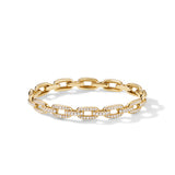 Stax Chain Link Bracelet in 18K Yellow Gold with Diamonds, 7mm
