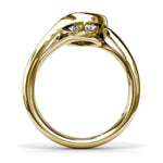 18K Yellow Gold Bypass Pear Diamond Semi-Mount  Engagement Ring