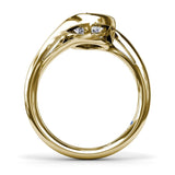 18K Yellow Gold Bypass Pear Diamond Semi-Mount  Engagement Ring