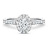 Modern Classic Halo Oval Diamond Engagement Ring