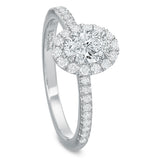 Modern Classic Halo Oval Diamond Engagement Ring