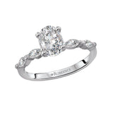14K White Gold Classic Semi-Mount Diamond Engagement Ring
