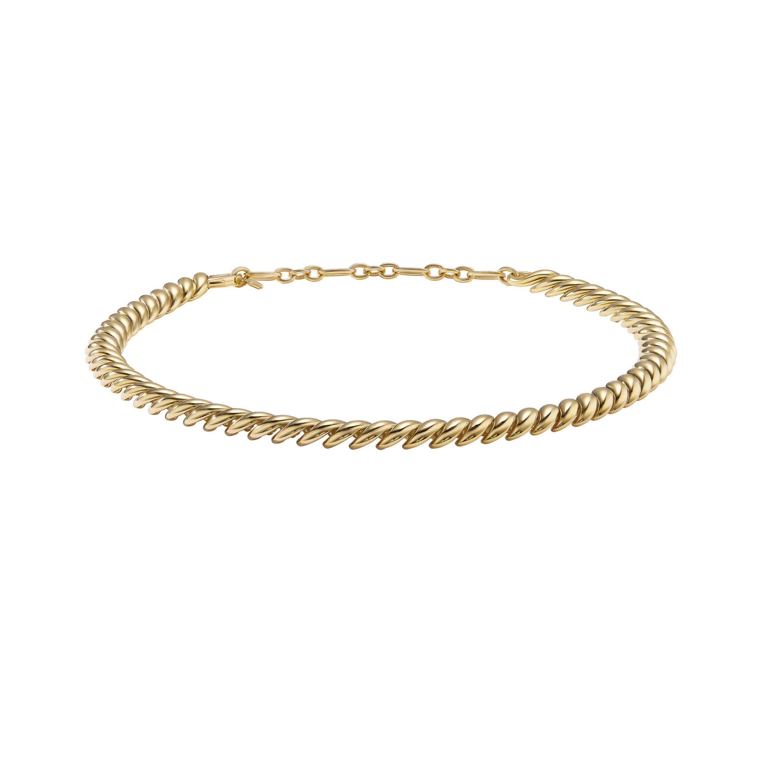 Sculpted Cable Necklace in 18K Yellow Gold, 8.5mm
