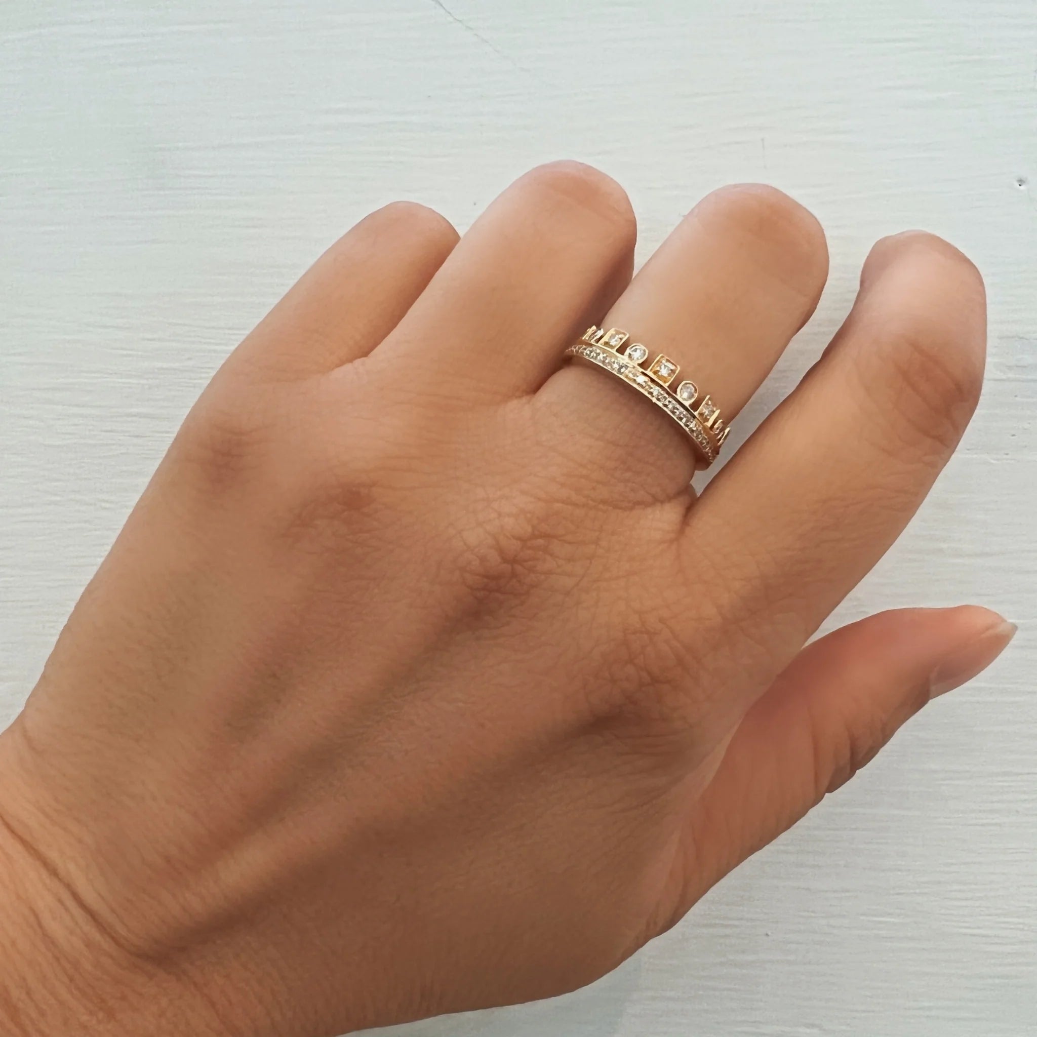 Crown White Diamond Band