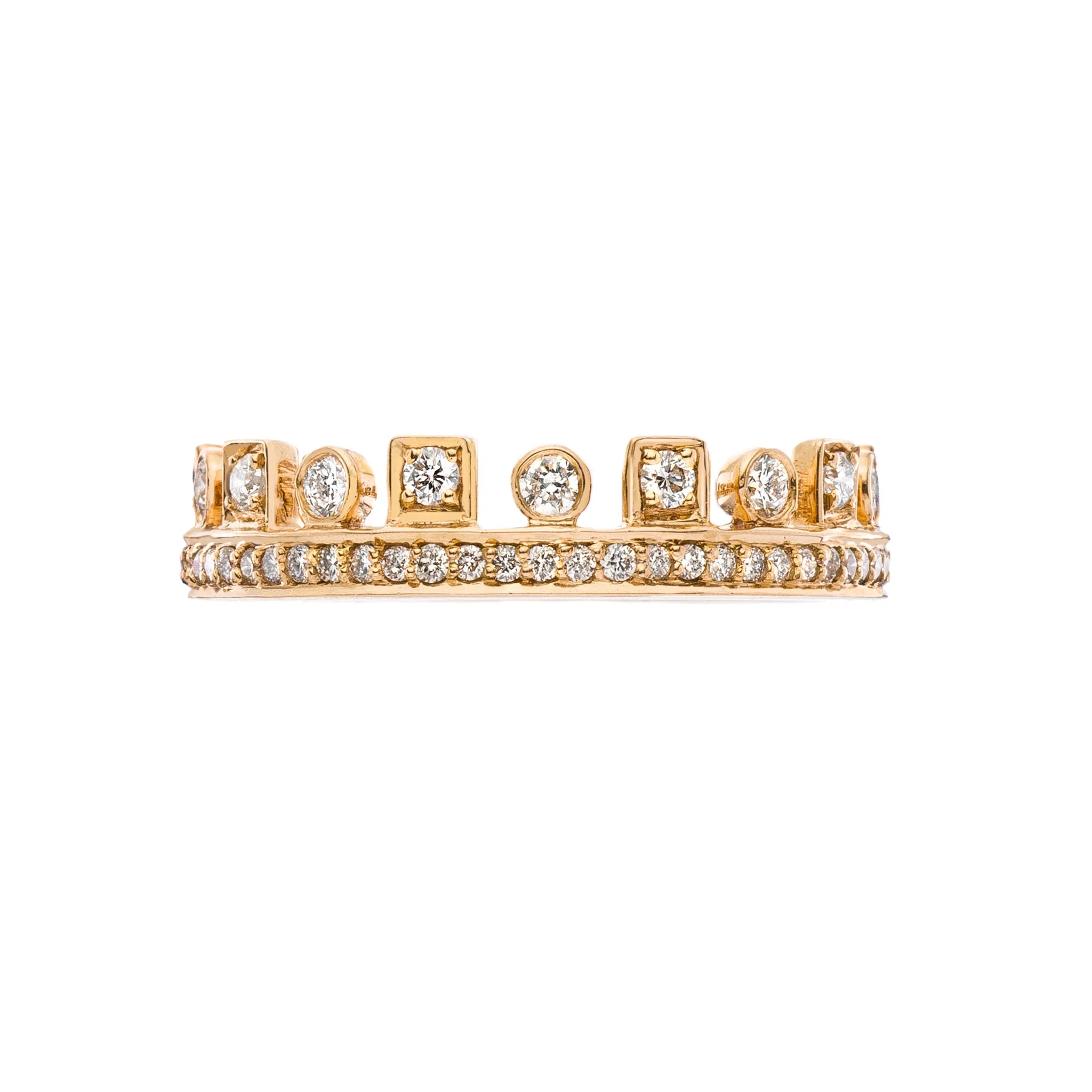 Crown White Diamond Band