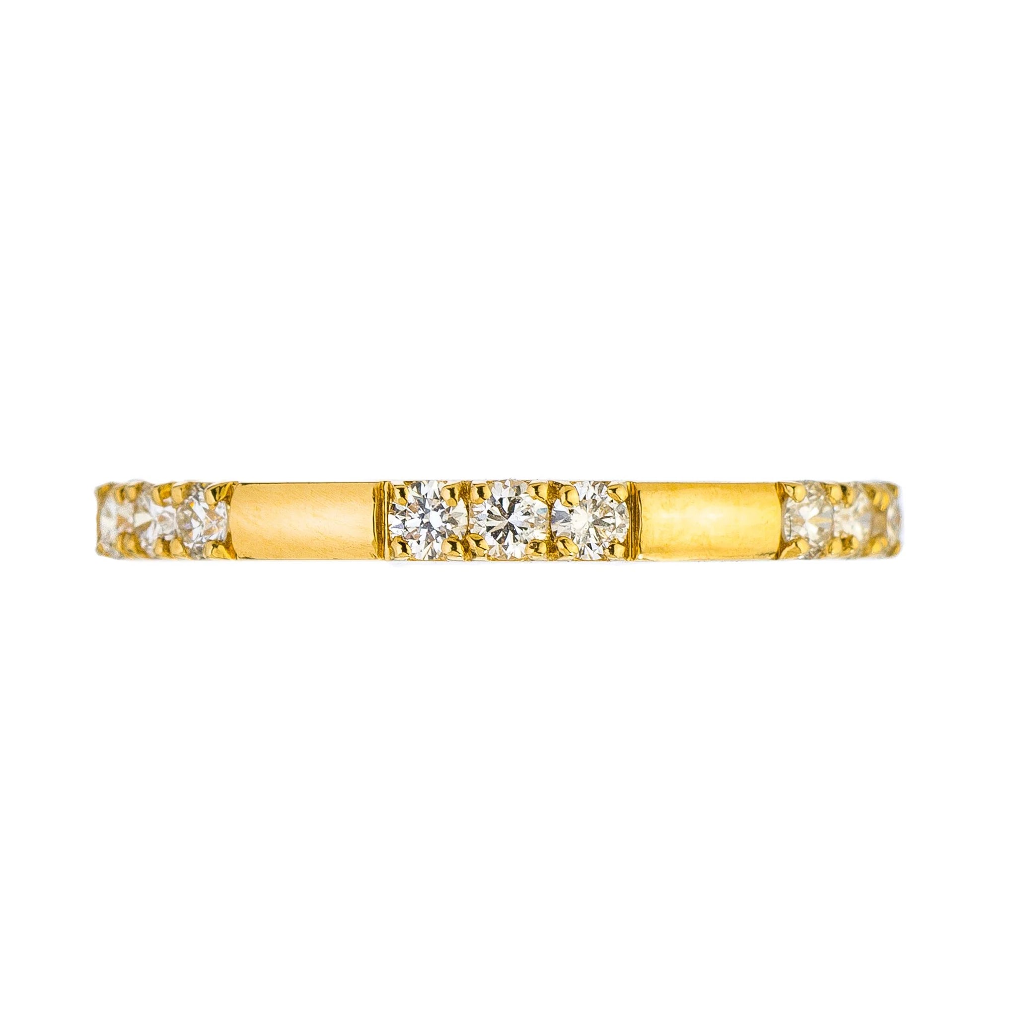 Luna Triple Stone White Diamond Band